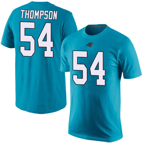 Carolina Panthers Men Blue Shaq Thompson Rush Pride Name and Number NFL Football #54 T Shirt->women nfl jersey->Women Jersey